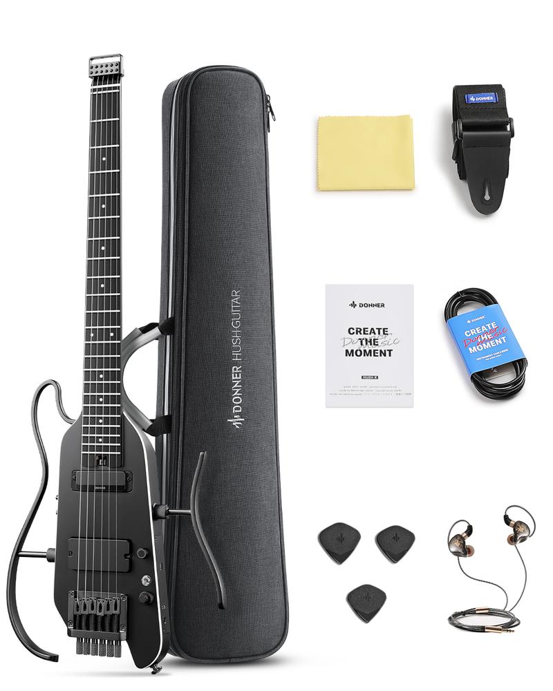 Donner HUSH-X PRO Multi-Effects Electric Guitar for Travel, 4 Color Options