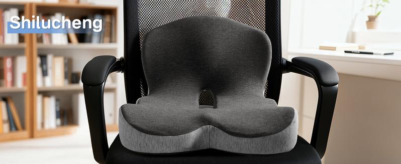 Shilucheng Memory Ergonomic L-Shaped Seat & Lumbar Cushion Integrated Backrest Chair Pad for Office Car & Gaming Tailbone Lower Back Pressure Relief Perfect Christmas New Year Gift