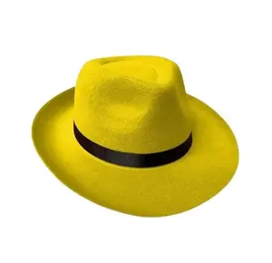 Yellow Fedora - Black Band - Movies - Video Games - Costume Accessory - One Size