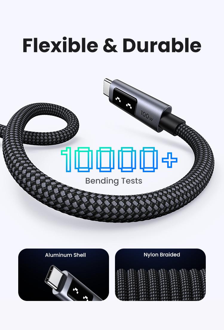UGREEN Uno 100W  type  c Fast Charging Cable, with LED Display for iPhone 17 16/15 Plus/15 Pro Max, MacBook Pro/Air, Galaxy S24 Ultra，TikTokShopBlackFriday ,TikTokShopHolidayHaul