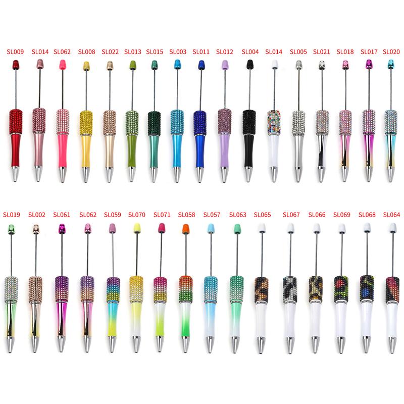 【P2】READ!!! (Pen has GAP on wrap) Qty 5 Standard Rhinestone Pens for DIY Assorted Beadable Pens
