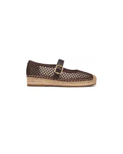 Mackie Mesh Espadrille Mary Jane Café Noir