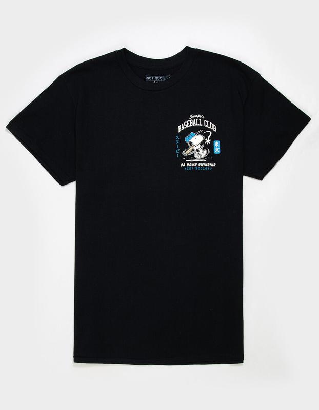 RIOT SOCIETY x Peanuts Snoopy's Baseball Club Mens Tee