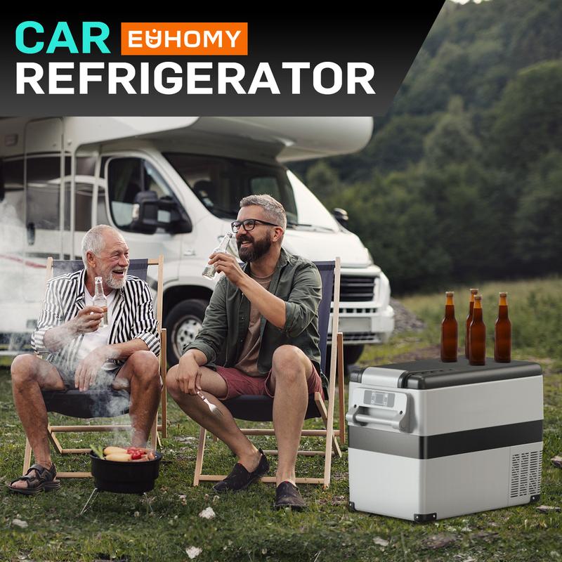 EUHOMY 12 Volt Car Refrigerator, 48 Quart(45L) Car Fridge Electric Cooler APP Control,12V Refrigerator -4℉~68℉ with 12/24V DC & 110-240V AC, Portable Refrigerator for Camping, Travel, RV, Truck, Home