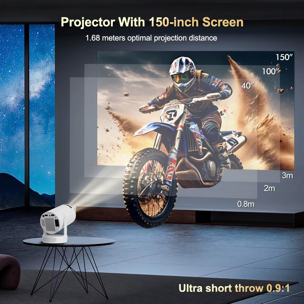 HY300 Ultra portable projector supporting 4K, featuring Bluetooth 5.4 ...