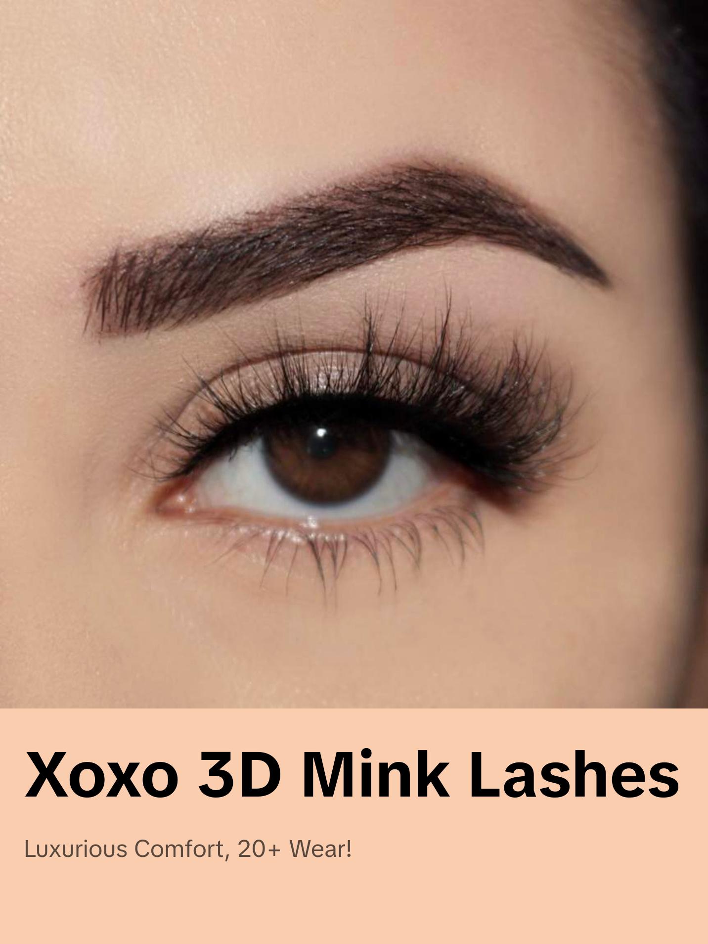 "Xoxo Lash" 3D False Eyelashes, Wispy Effect, Reusable 20 Wears, Lightweight Lash, 1 Pair of Strip Eyelashes (Glue Not Included)