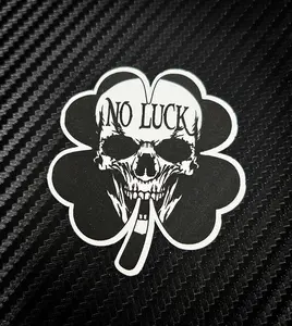 Firefighter No Luck All Skill Four Leaf Clover  (two decals 2.5")  Sticker