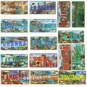Cuban Provinces Decorative Plates - Iconic Symbols and Landscapes - High-Quality Aluminum - 12x6 inches