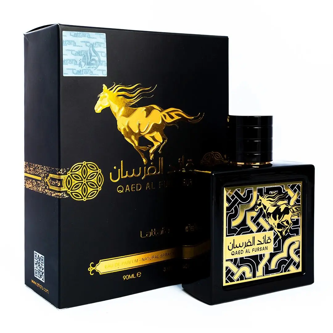Lattafa QAED AL FURSAN Men's Cologne - 3.04 Oz (90ml) Premium Aromatic Woody Arabian Perfume, Long-Lasting Scent, Daily Wear, Father’s Day Gift for Him, Single Item, Aromatic Woody Fragrance, Arabian Scent