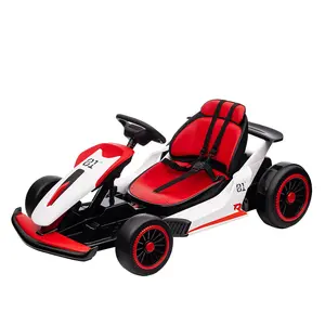 Kids Electric Drift Go Kart 24V with Adjustable Seat Dual Motors LED Lights for Ages 6-12 Red