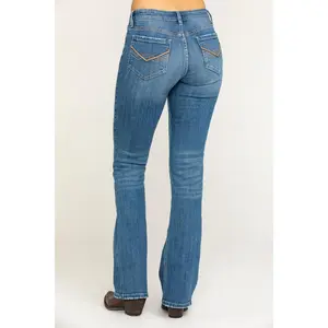 Rebel Mid Rise Bootcut Stretch Denim Jeans