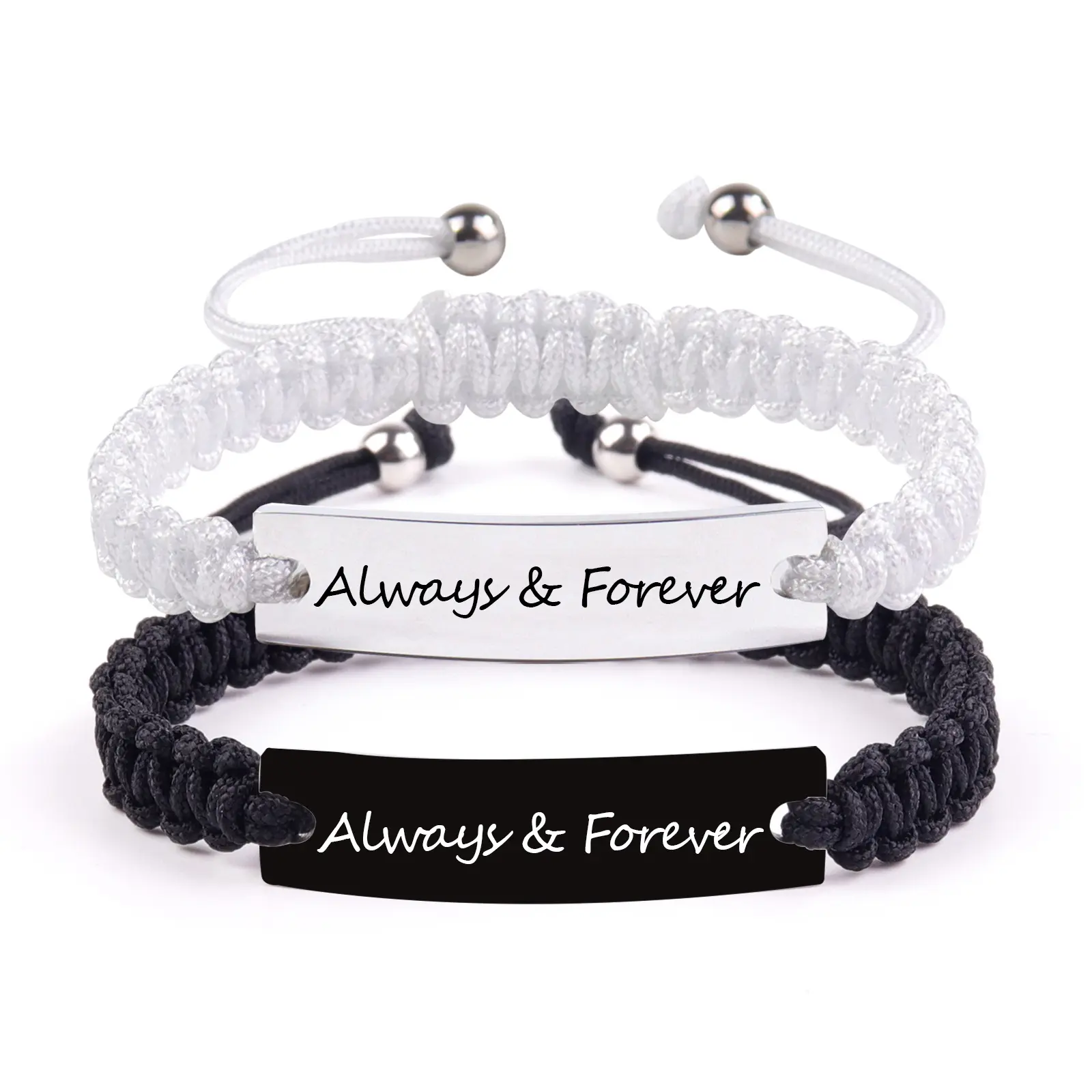 Engraved Alway stainless steel couple br