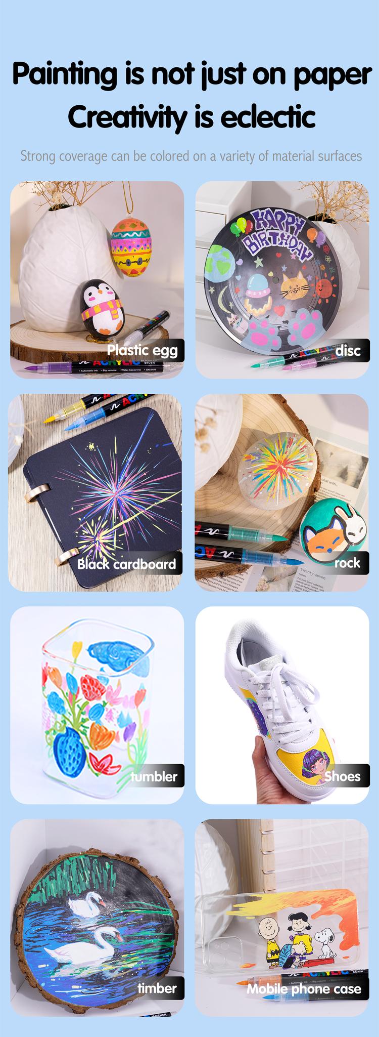 GuangNa 360 Acrylic Paint Markers Direct Liquid Ink Control System Professional Grade for Rock Painting Canvas Glass Plastic Fabric & Creative Crafts Christmas Gift GuangNa 360 Acrylic Paint Markers Direct Liquid Ink Control System Professional Grade for Rock Painting Canvas Glass Plastic Fabric & Creative Crafts Christmas Gift