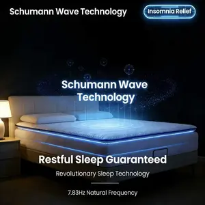 Schumann wave crystal resonance deep sleep mattress with dual snow foam layers, zero fiberglass, Oeko-Tex certified, super smart sleep memory—naturally boosts your sleep.