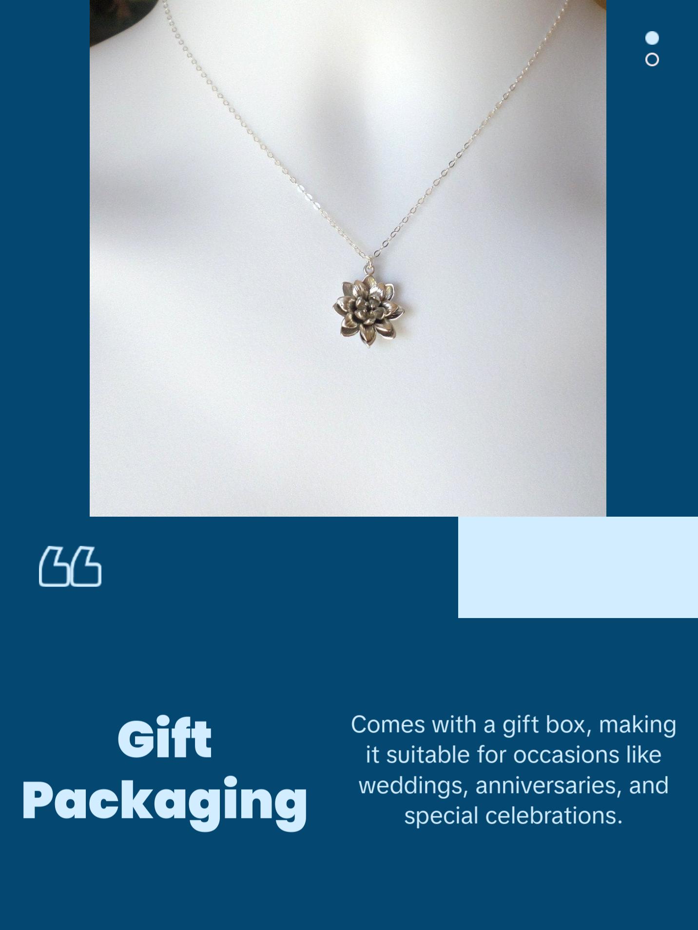 Chrysanthemum Necklace, Dahlia Necklace - Flower Necklace - Sterling Silver Necklace - Christmas Gift - Bridesmaid Gifts - Bridal