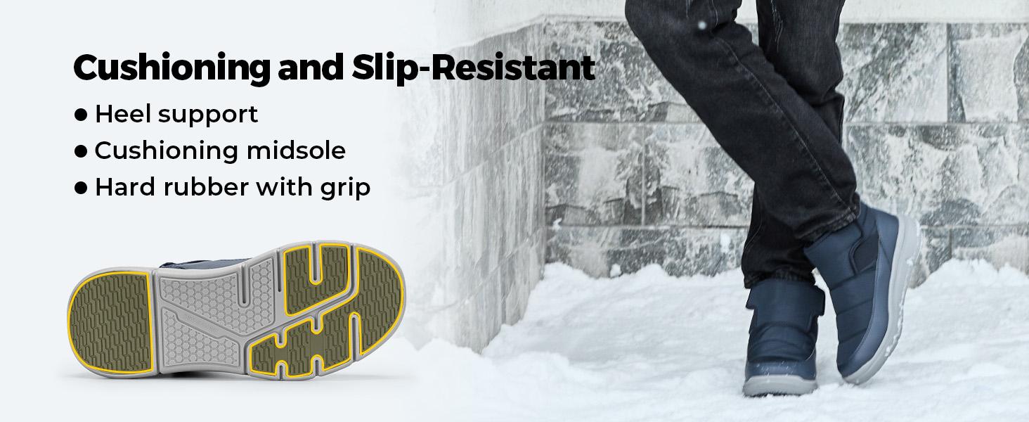 FitVille Mens Winter Boots Wide Width Water Resistant Snow Boots for Men Lightweight Warm Fur Lined
