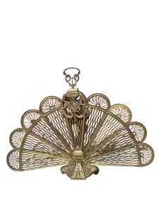 Antique Victorian Style Peacock Fireplace Screen