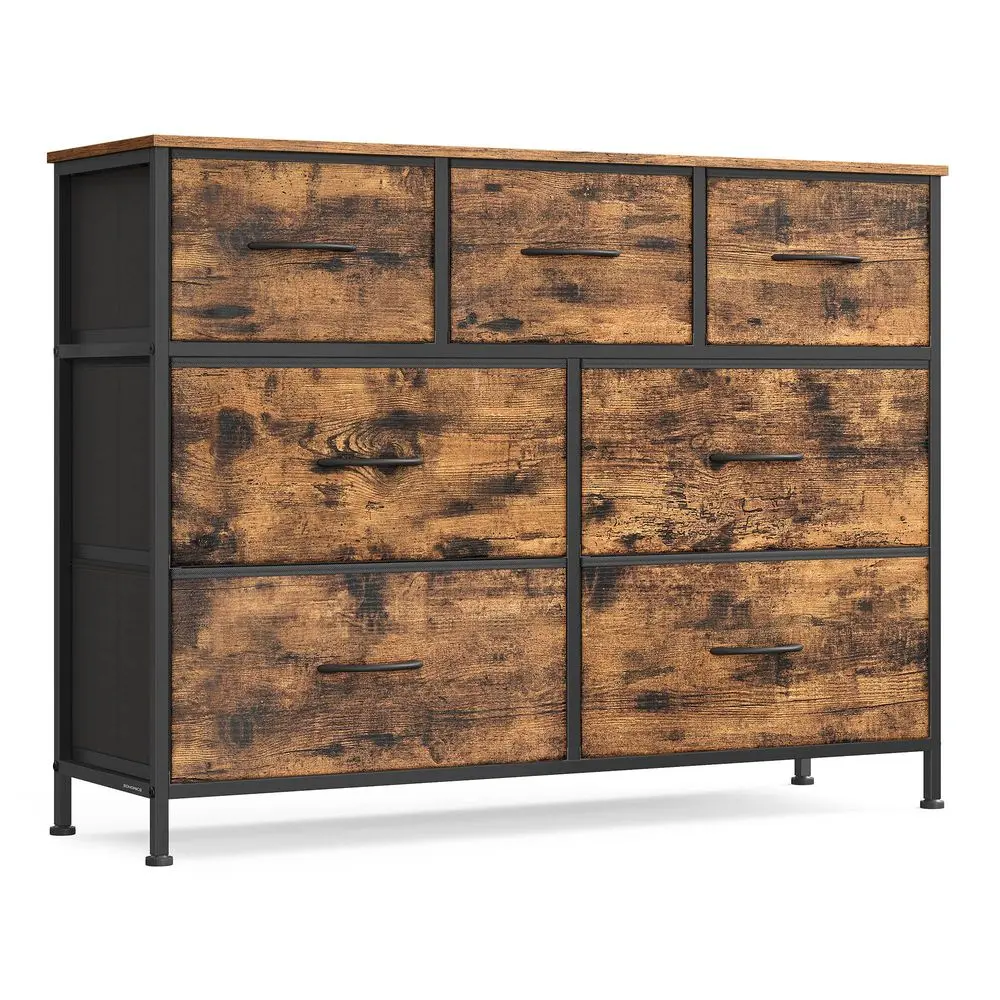 SONGMICS Dresser for Bedroom, Chest of Drawers, Steel, MDF, Non-Woven Fabric Drawers, Storage Organizer Unit, Bedroom Dresser, Drawers For Bedroom