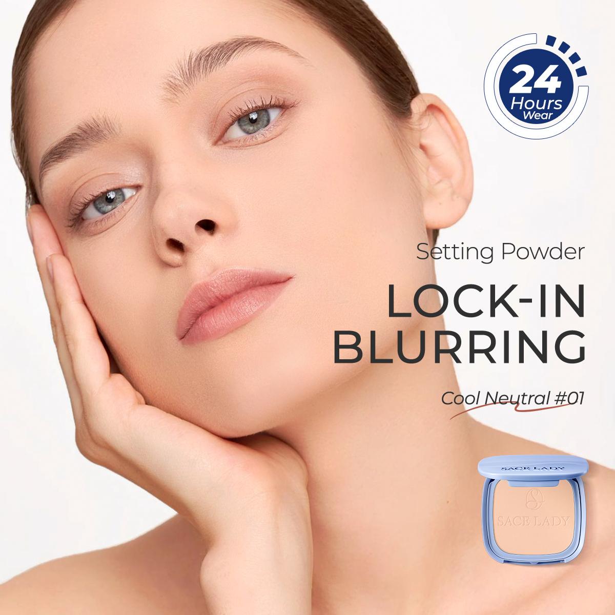 SACE LADY Oil Control Face Setting Powder,Waterproof Long Lasting Talc-Free Pressed Powder Matte Face Makeup With Puff 0.35Oz