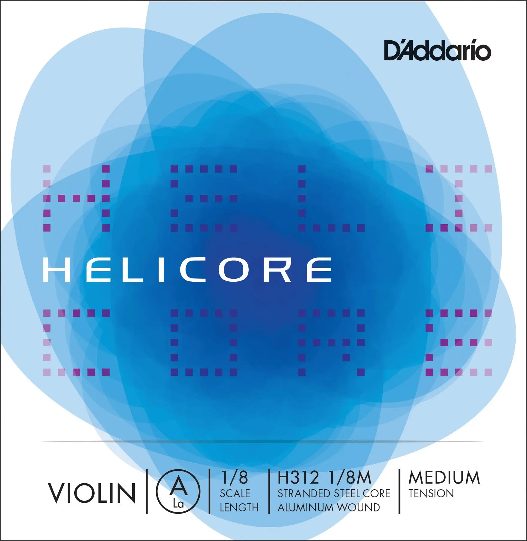 D'Addario Helicore Violin Single A String, 1/8 Scale, Medium Tension