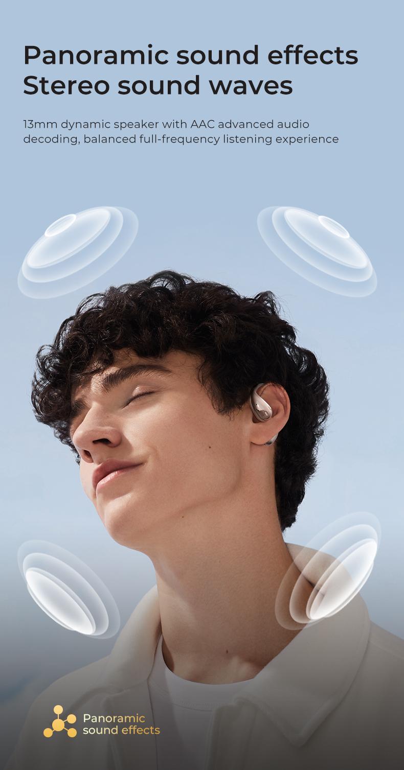 MINISO M95 OWS AI Translation Wireless Bluetooth Earphones with LED Multi-function Touchscreen Support 135 Languages Real Time Translation