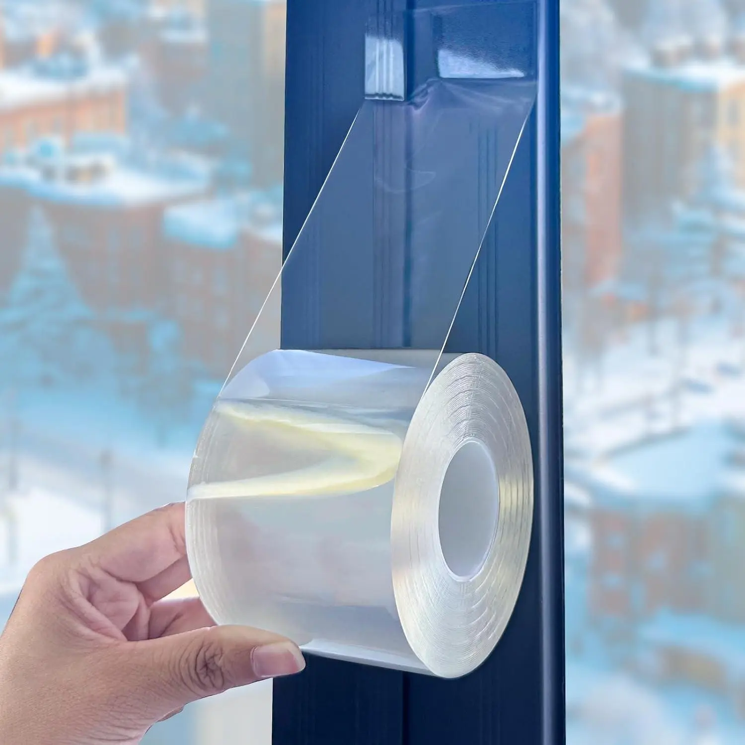 Self-Adhesive Silicone Transparent Waterproof Tape (2x33ft), Invisible Waterproof Sealant, High-Temperature Resistant, Impact-Resistant, Durable, No-Residue Sealing Strip for Crack/Hole Repair, Door & Window Insulation
