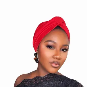 Lush Pre-Tied Turban Headwrap for Women Ready-to-Wear Protective Head Wrap Elegant Pleated Design Lush Fabric Versatile Use Lightweight Breathable Ideal for Church Weddings and Events