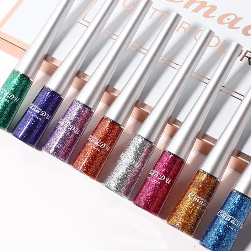 16 Color Glossy Eyeliner Set Makeup Glitter Full Color Eyeshadow Waterproof Highlight Liquid Party Stage Cosmetic Tools Holiday Gift