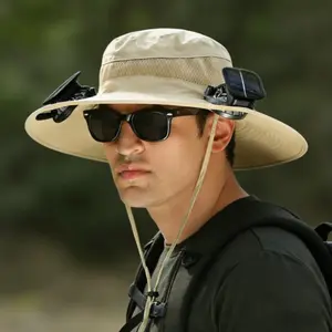 Solar Fan Wide Brim Fishing Hat – USB Rechargeable & Solar Powered Outdoor Cooling Sun Hat