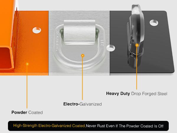 Nilight 3/8" Tractor Bucket Grab Hooks with 1/2" Tie Down Ring and 2" Receiver Grade 70 Forged Steel Bolt-On for John Deere Compact Tractor Bucket RV UTV Truck Max 4700LBS, Orange Open Pipes Parts Vehicle Tires Titanium Exhaust