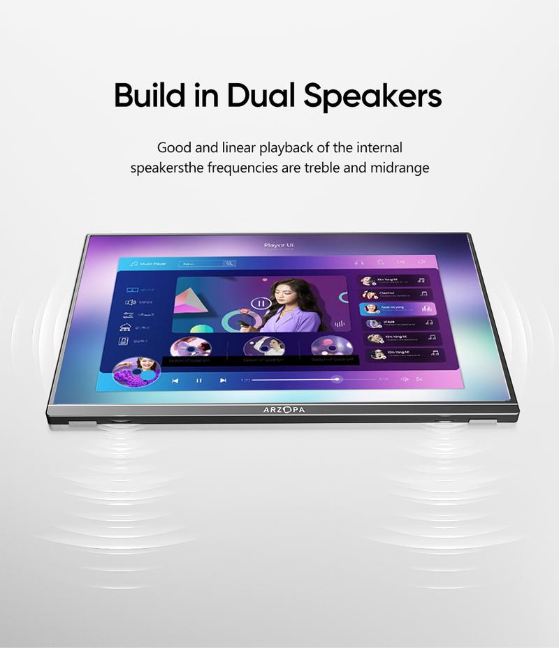 ARZOPA Portable Monitor FHD 1080P Ultra-Slim Portable Laptop Monitor IPS Display for PC MAC Phone Xbox, PS5 - USB C & HDMI Connectivity Remote Work