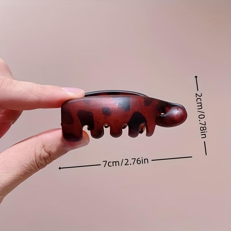 Amber and Black Leopard Print Vintage Oval Non-Slip Banana Hair Clips for Women 4 Single Suitable for Secure Ponytails, Bun Hairstyles, and Curly Hair Styles