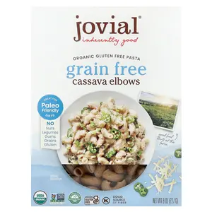 Jovial Organic Gluten Free Pasta, Cassava Elbows, 8 oz (227 g)