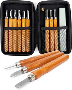 14Pcs Carbon Steel Wood Carving Tool Set with Whetstone and Protective Case Suitable for Clay Sculpture Ceramics, Craftsmanship, DIY Handicraft