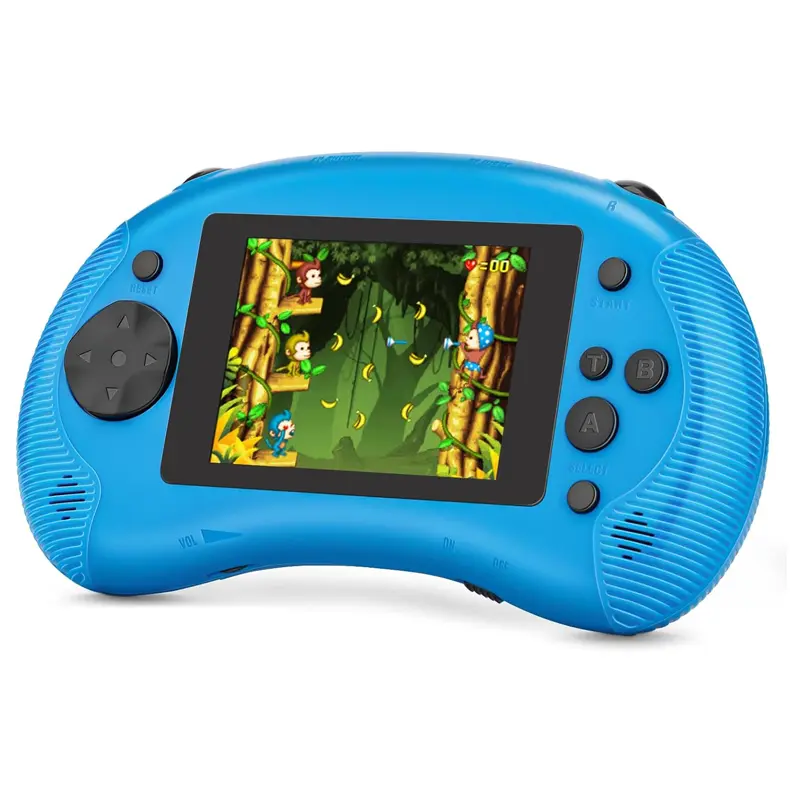Retro Handheld Game Console with 198 Games, 3.2’’ Screen, TV Output, Rechargeable Battery, Protection-Focused Safe Design, Ideal Gift for Kids & Adults (Blue)