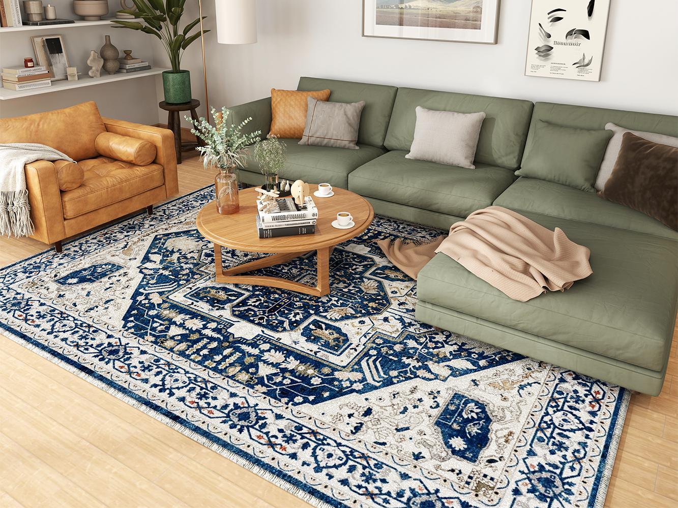 【New Year Haul】Raybee Furniture Bohemian Style Machine Washable Rug, Non-Slip TPE Backing, Soft Low-Pile Rug, Suitable for Living Room, Bedroom, and Kitchen, Easy to Care for and Stain Resistant, Home Decor 【New Year Haul】Raybee Furniture Bohemian Style Machine Washable Rug, Non-Slip TPE Backing, Soft Low-Pile Rug, Suitable for Living Room, Bedroom, and Kitchen, Easy to Care for and Stain Resistant, Home Decor