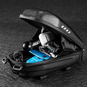 ROCKBROS Scooter Storage Bag, Water Resistant Front Hanging Bag for Xiaomi M365/M365 Pro/Segway ES/Folding Bike, 2L/3L Capacity, PU+EVA Fabric, Reflective Logo Design