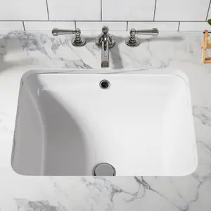 White 22''x16''Vessel Sink White Rectangular Undermount Bathroom Sink