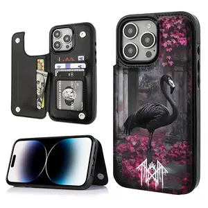 Sleep Token Card Holder Wallet Aesthetic Black Casing For iphone 17 16 15 14 13 12 PRO PLUS MAX PU Leather Stylish Gift Shockproof Protection Anti-Drop Protective Protector Phone Case Shell Cover