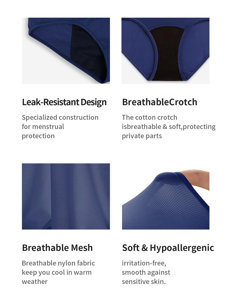 8pcs High-Waisted Leak-Proof Period Panties,Breathable Mesh Design for Summer Comfort,Lightweight Soft Underwear for Women,Monthly Protection & Daily Wear. Womenswear.