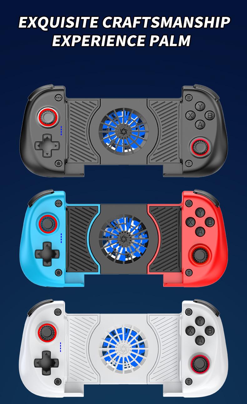 Mobile Phone Gaming Controller Wireless Bluetooth-Compatible Telescopic Gamepad with Cooling Fan for Switch/Android/PC Mobile Phone Gaming Controller Wireless Bluetooth-Compatible Telescopic Gamepad with Cooling Fan for Switch/Android/PC