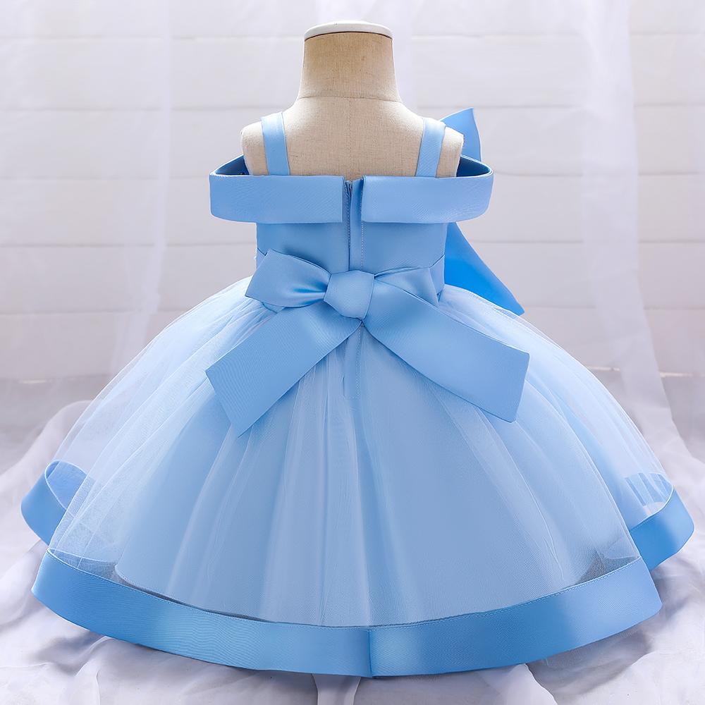 5081 Girl Princess Dress Flower Bow Elegant A-line Princess Skirt Perfect for Performance Wedding Parties and Summer Wearing Fashionable Design