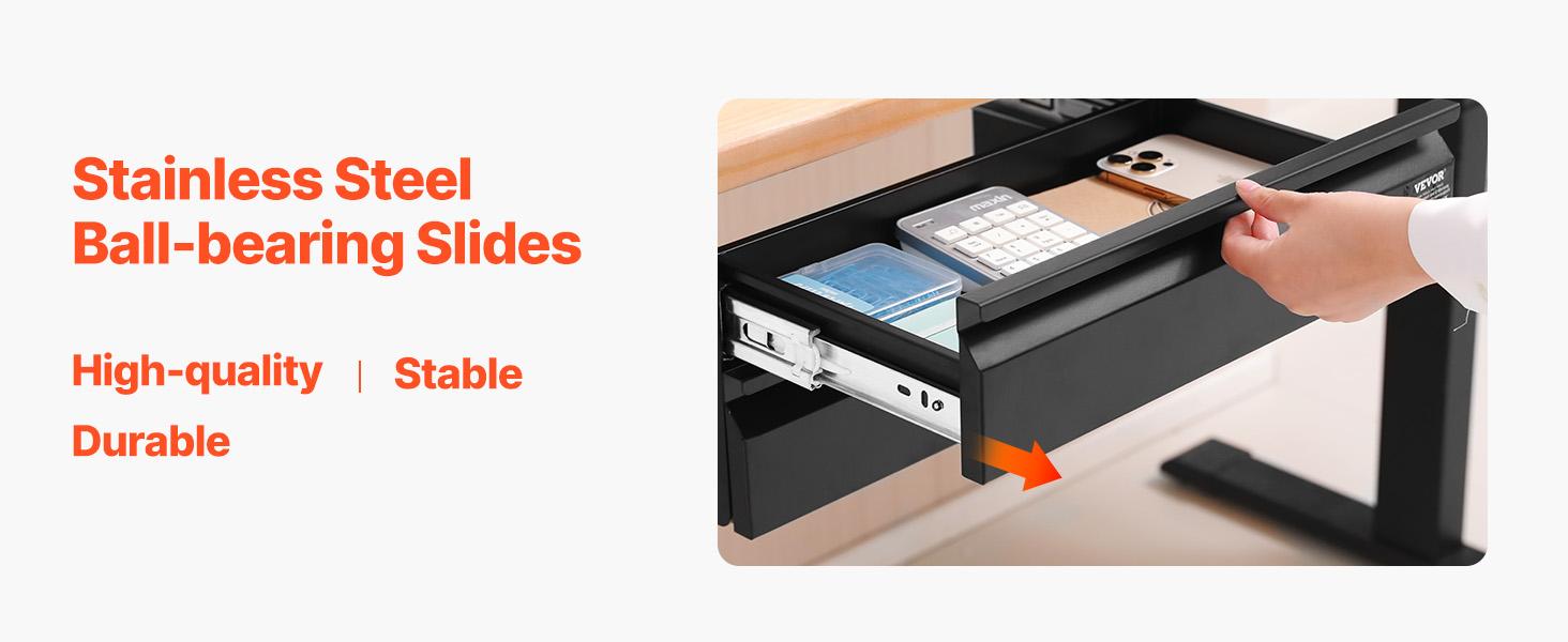 VEVOR 2 Drawer 16" Under Desk Drawer Organizer Slide-out Drawer Space Saver Office