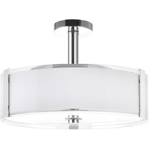 CWI Lighting Lucie 5 Light 21 inch Chrome Drum Shade Chandelier Ceiling Light 5571P21C-R