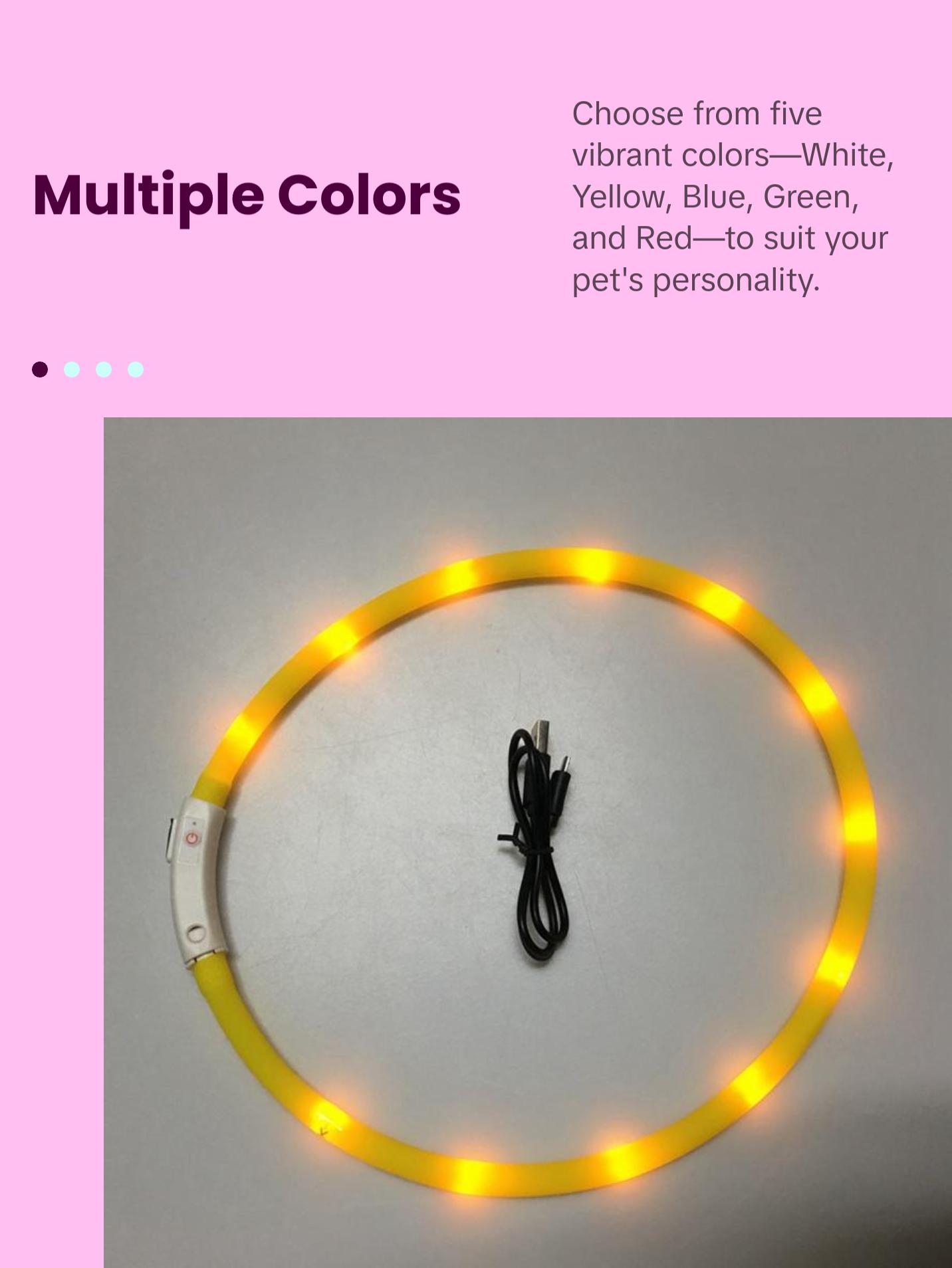 LED Glowing Dog Collar USB Charging Pet Dog Collar Night Luminous Dog Collars Rechargeable Night Safety Flashing Necklace Dog