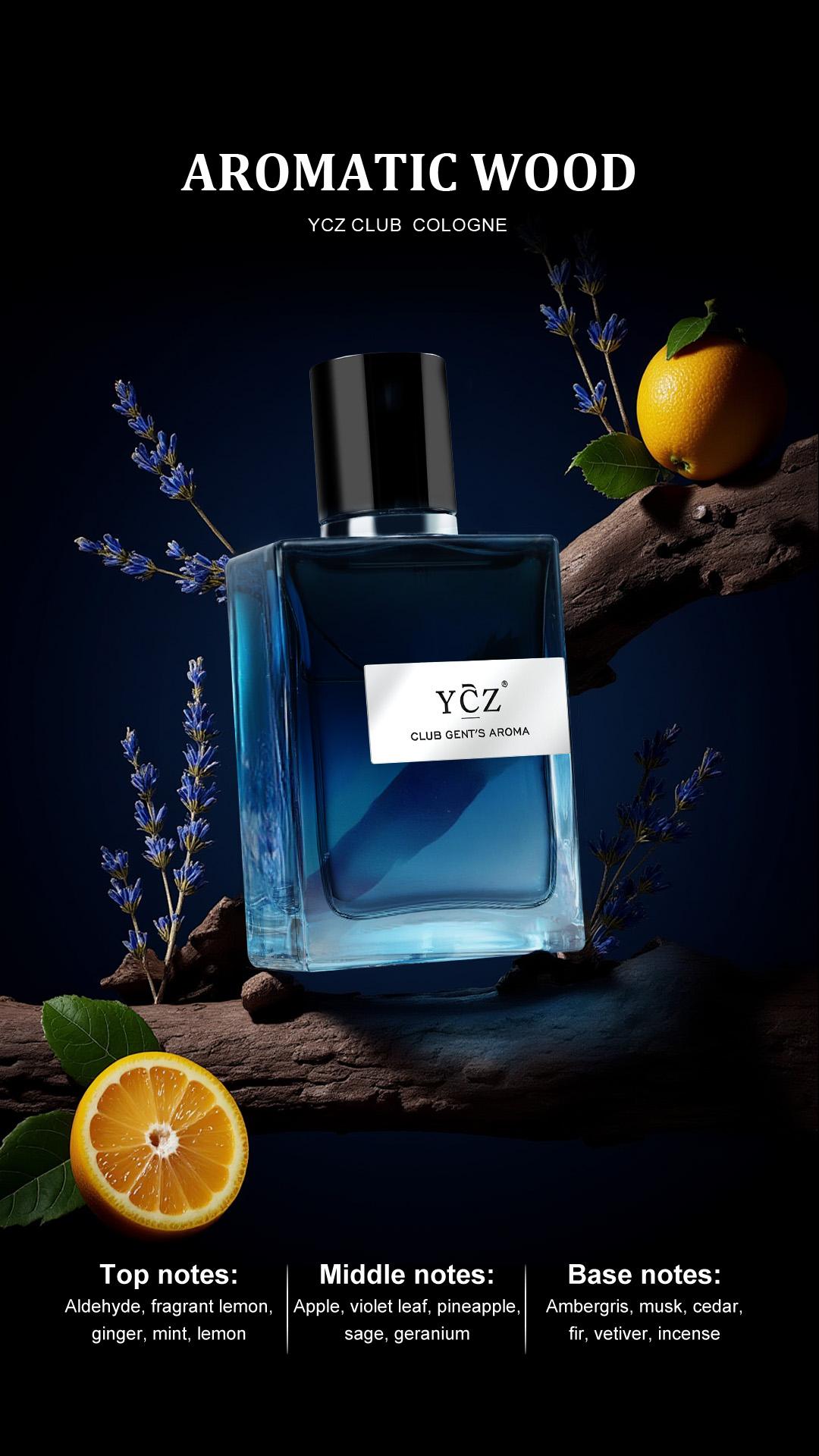 YCZ Men's Mystic Allure Collection Fragrance Set YCZ Marine Eau De Cologne Club Cologne Breath of Sky Cologne Fruity Rose Amber Notes Gift Box Packaging Long Lasting Light Scent Masterpiece Trio Signature Scents