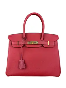 Pre-owned leather Shoulder Bags Hermes Birkin 30 Rouge Grenat Togo Handbag