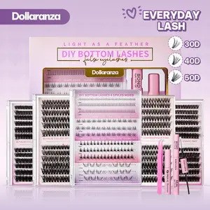Dollaranza Natural Lash Clusters Kit 30D+40D & 40D+50D Density Mix 240pcs Individual False Eyelashes D Curl 9–18mm Lightweight & Beginner-Friendly DIY Lash Extensions