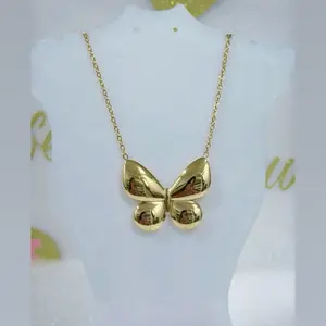 Butterfly necklace #0870- stainless steel
