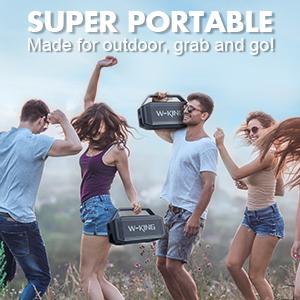 W-KING 60W (80W Peak) Portable Loud Bluetooth Speaker with Waterproof Design, Subwoofer, Large Outdoor Speaker Boombox for Party and Home Use Card Audio Handle Connection